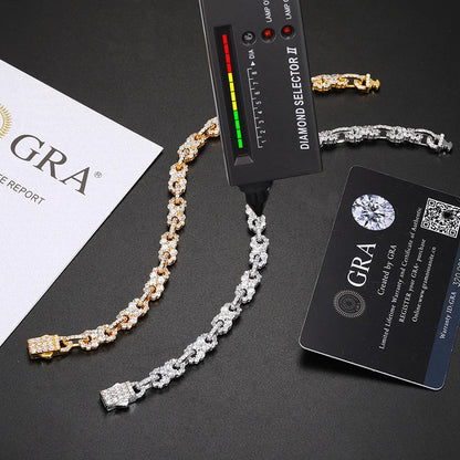 S925 MOISSANITE INFINITY STONES LINK BRACELET