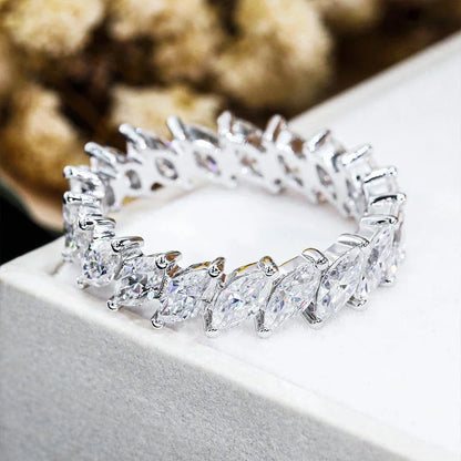 Women's S925 Moissanite Marquise Elegance Tennis Ring