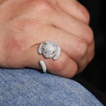 S925 Moissanite Leopard Diamond Cuff Ring