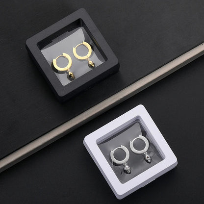 S925 Moissanite Skull Huggie Earrings - Silver