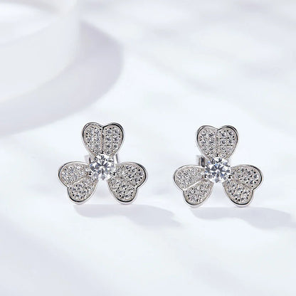 Women's S925 Fully Moissanite Original Flower Earrings & Necklace Set