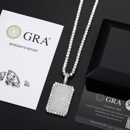 S925 Streamline Tag Moissanite Diamond Pendant