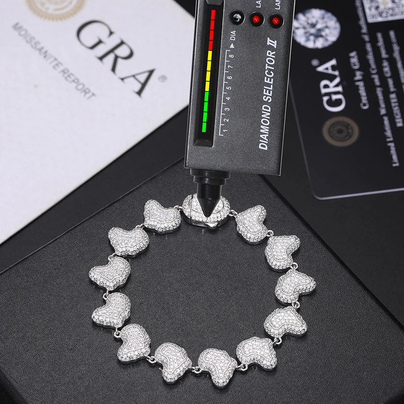 S925 Moissanite Land Shape Diamond Bracelet - 10mm