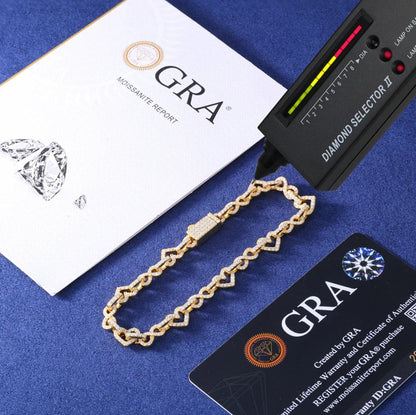 S925 Moissanite Infinity Diamond Heart Bracelet