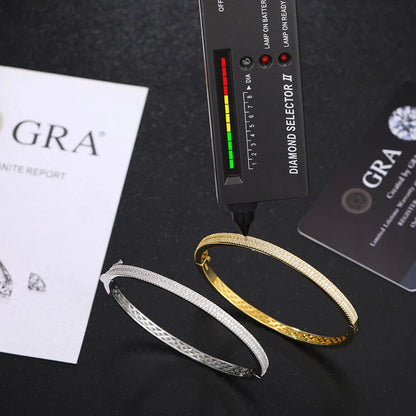 4mm S925 3 Row Moissanite Cuff Bracelet
