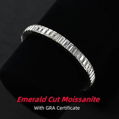 Emerald Cut Moissanite Tennis Bracelet