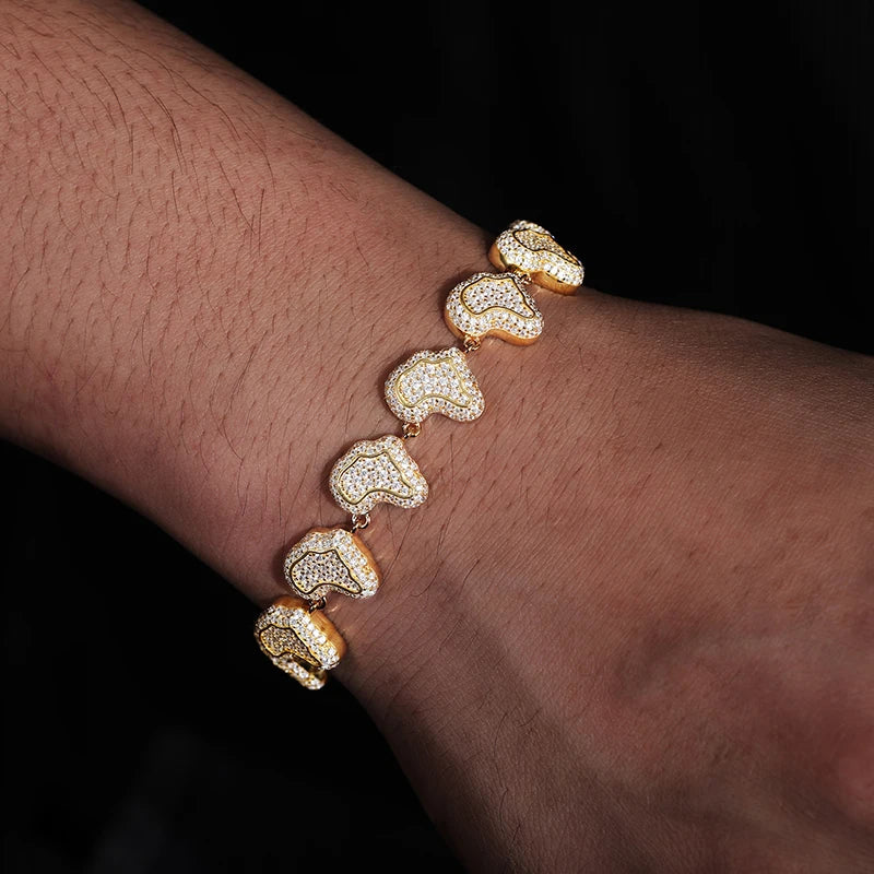 S925 Moissanite Land Shape Diamond Bracelet - 10mm