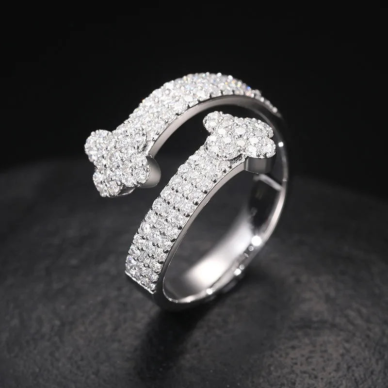 S925 Moissanite Clover Ring