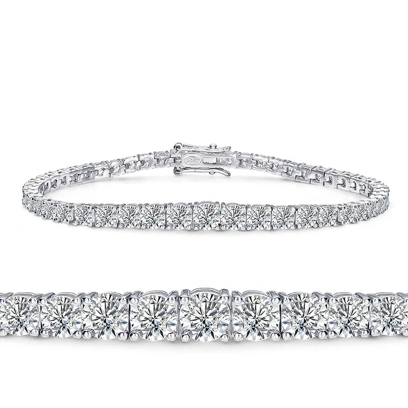 3-5mm S925 Moissanite Curved Tennis Bracelet
