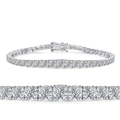 3-5mm S925 Moissanite Curved Tennis Bracelet