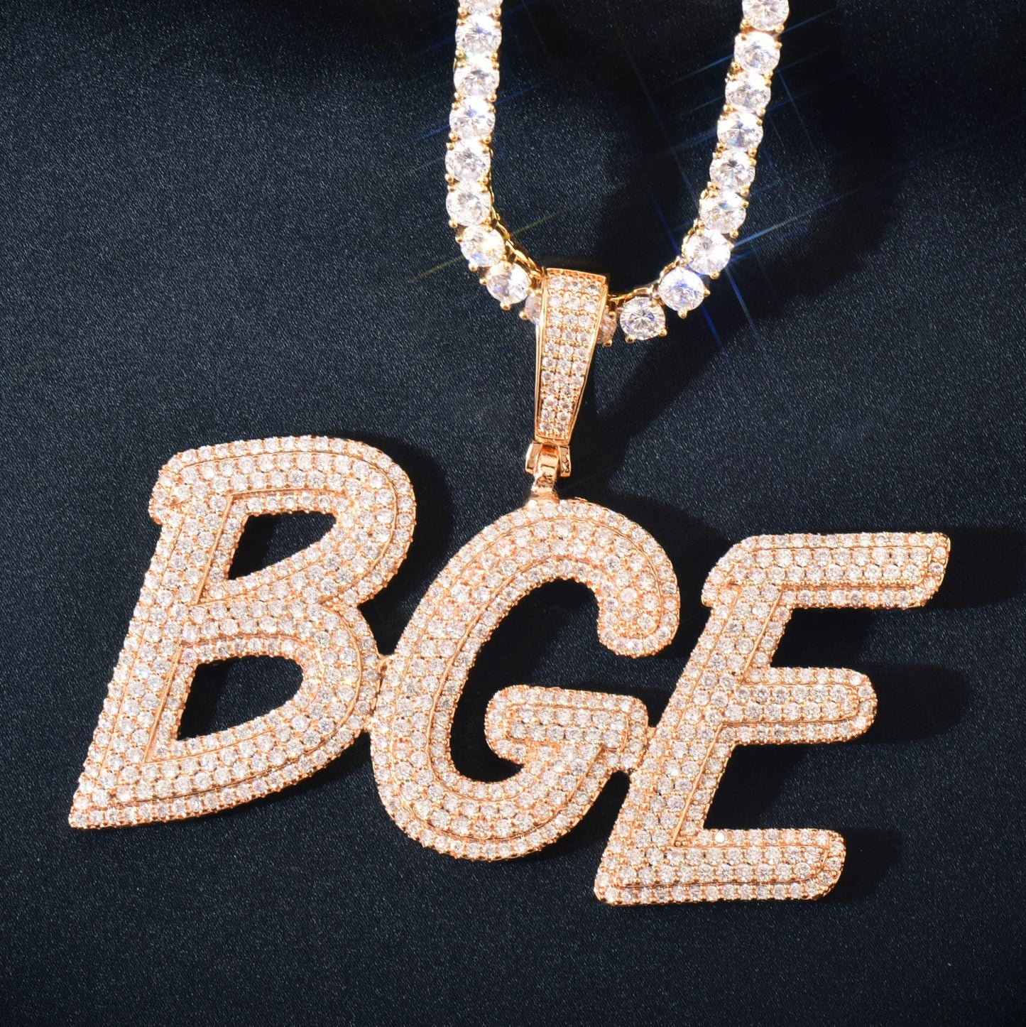 Custom Double Layer Italic Letter Pendant