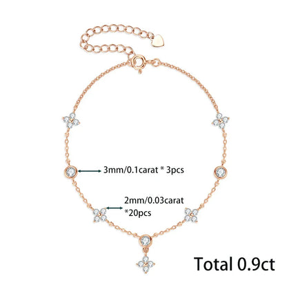 3.5mm Women's S925 Moissanite Diamond Stationed Bracelet