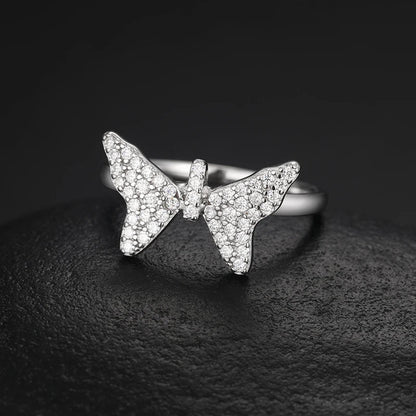 S925 VVS1 Moissanite Butterfly Ring