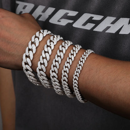8-20mm S925 Moissanite Cuban Bracelet