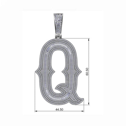 Moissanite Bosox A-Z Letter Pendant