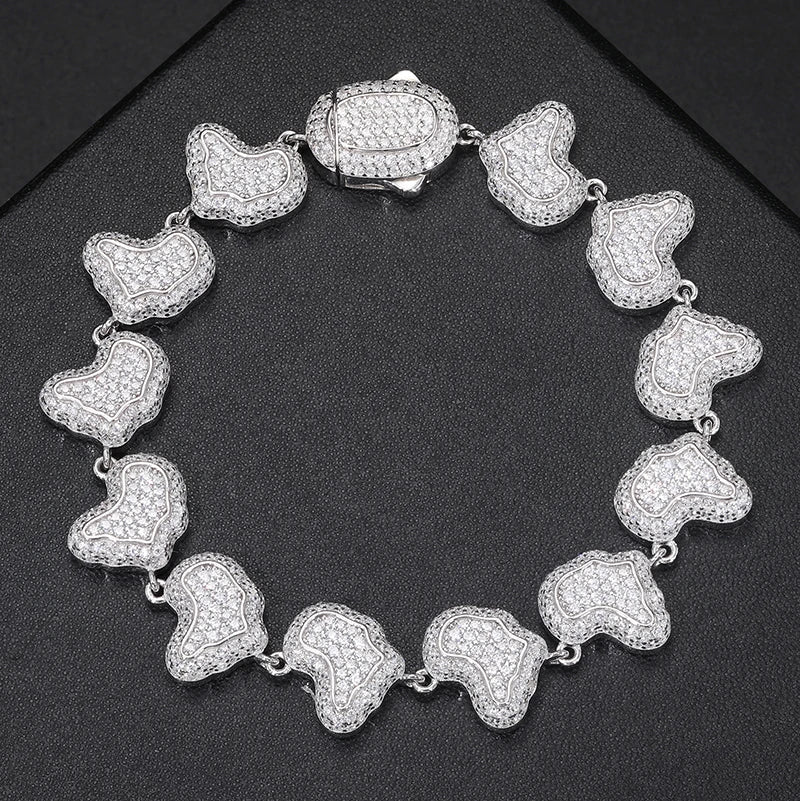 S925 Moissanite Land Shape Diamond Bracelet - 10mm