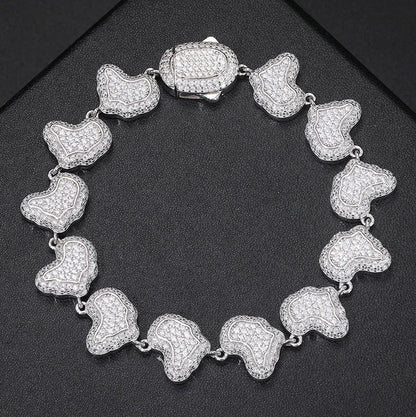 S925 Moissanite Land Shape Diamond Bracelet - 10mm