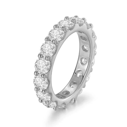 S925 Round Cut Moissanite Diamond Band