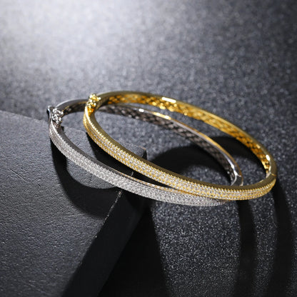4mm S925 3 Row Moissanite Cuff Bracelet