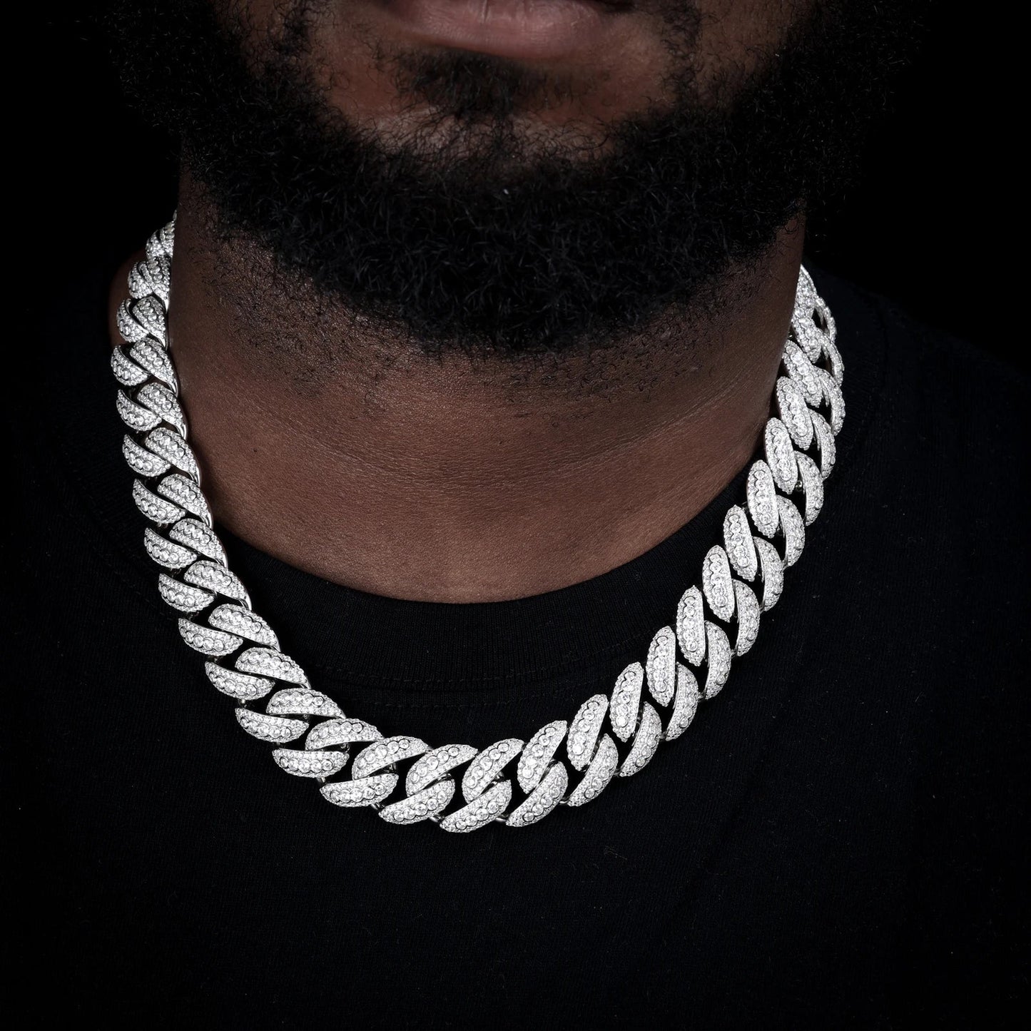 18mm Iced Out Miami Curve Diamond Cuban Link Chain