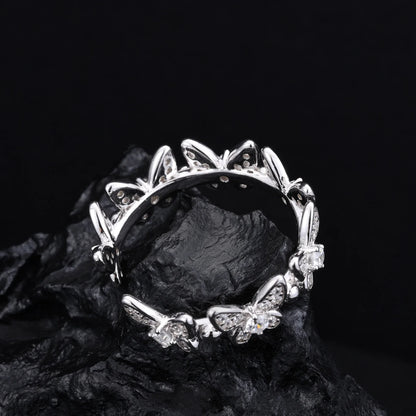 S925 Moissanite Open Cuff Butterfly Diamond Ring