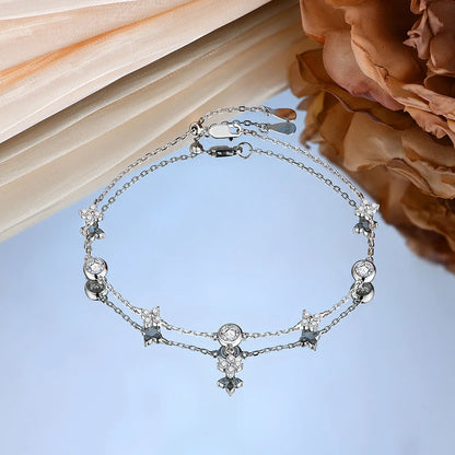 3.5mm Women's S925 Moissanite Diamond Stationed Bracelet