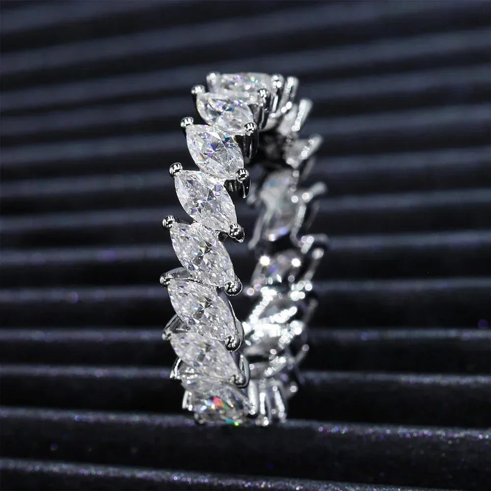 Women's S925 Moissanite Marquise Elegance Tennis Ring