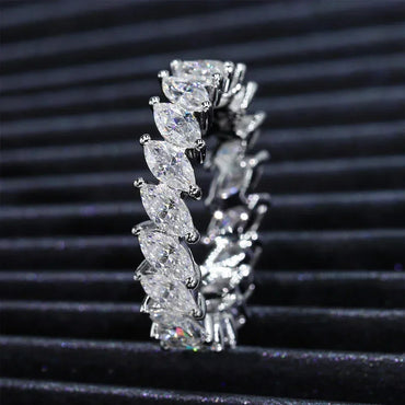 Women's S925 Moissanite Marquise Elegance Tennis Ring