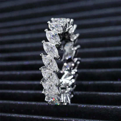 Women's S925 Moissanite Marquise Elegance Tennis Ring