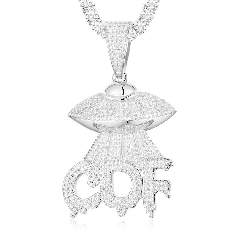 S925 Moissanite UFO Pendant Necklace