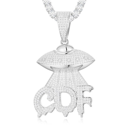 S925 Moissanite UFO Pendant Necklace