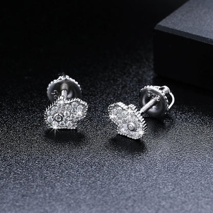 S925 Moissanite Hamsa Diamond Stud Earrings