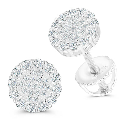 S925 Moissanite Diamond Halo Stud Earrings