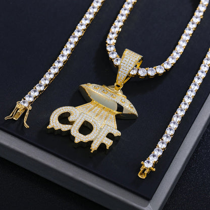 S925 Moissanite UFO CDF Spaceship Pendant