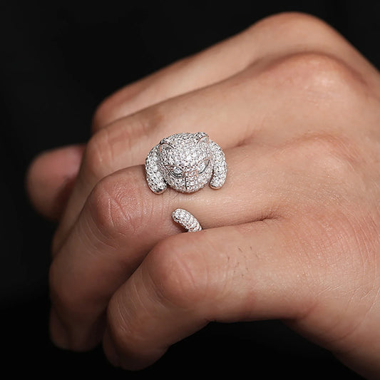 S925 Moissanite Leopard Diamond Cuff Ring