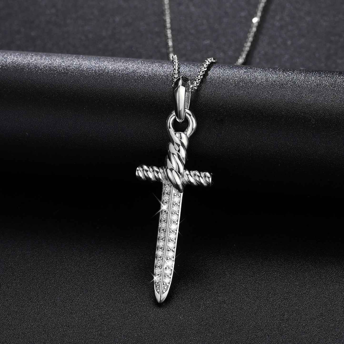 S925 Moissanite Vintage Sword Pendant