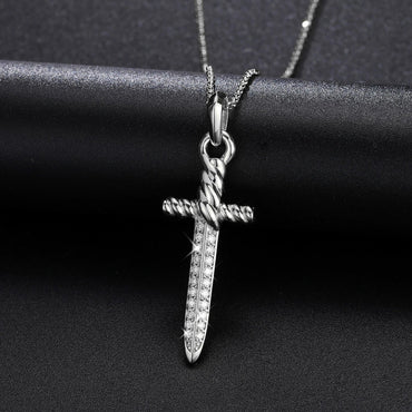S925 Moissanite Vintage Sword Pendant