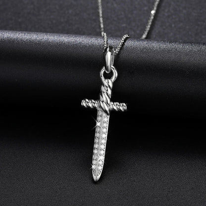 S925 Moissanite Vintage Sword Pendant