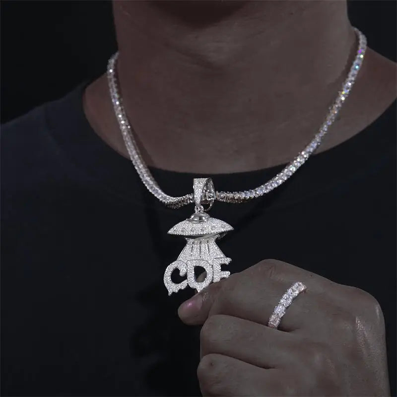 S925 Moissanite UFO CDF Spaceship Pendant