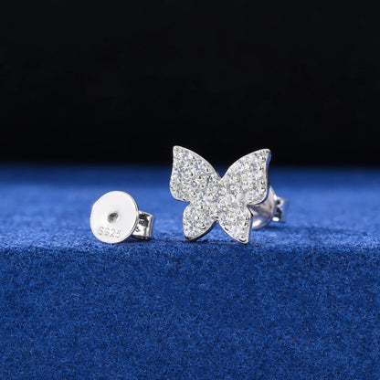 S925 Moissanite Butterfly Stud Earrings