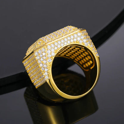 S925 Moissanite Diamond Square Signet Ring