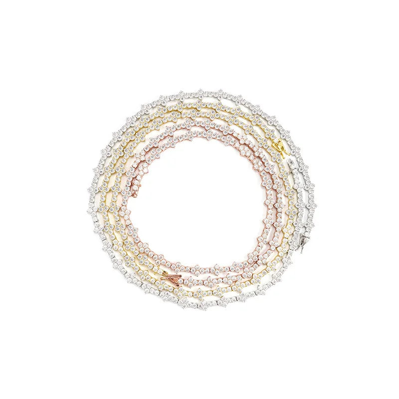 3MM S925 MOISSANITE HONEYCOMB DIAMOND LINK NECKLACE