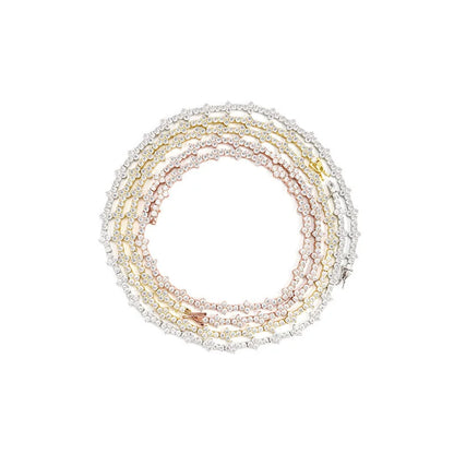 3MM S925 MOISSANITE HONEYCOMB DIAMOND LINK NECKLACE
