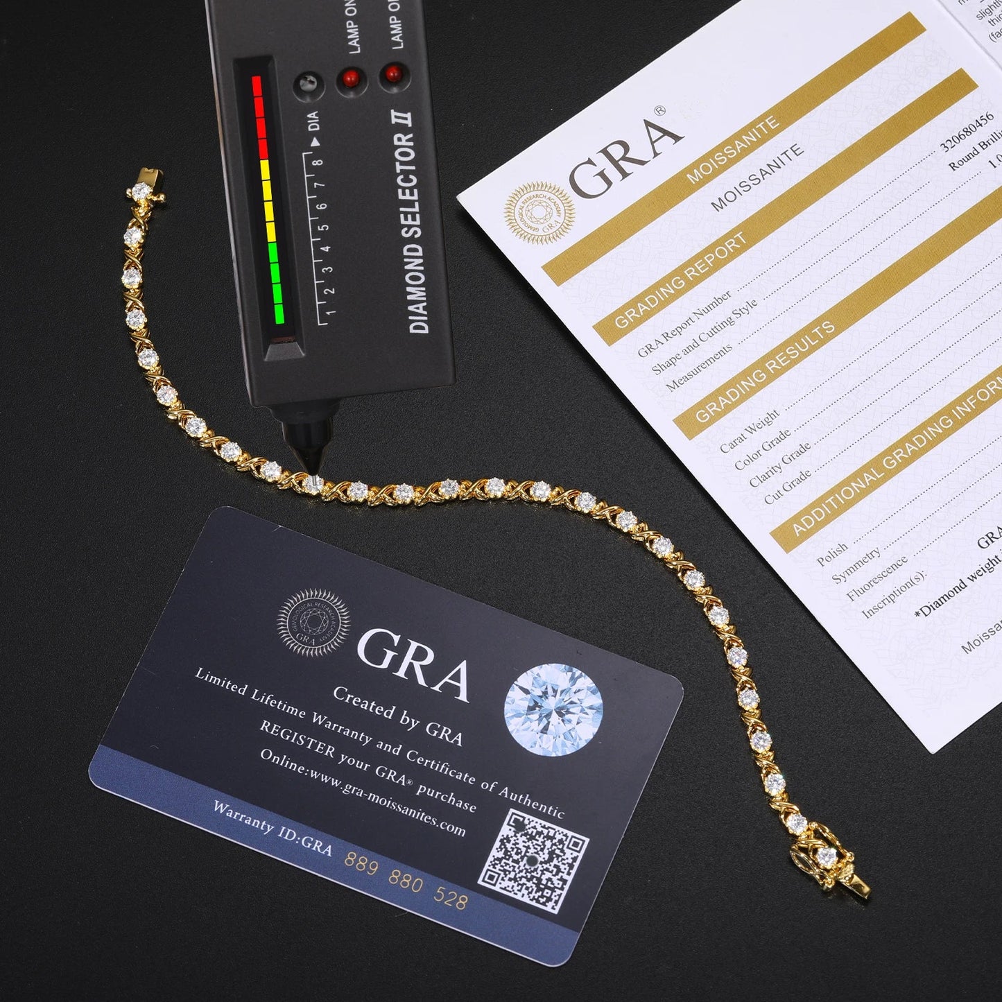 S925 Moissanite Tennis Infinity Bracelet - 3/4/5mm