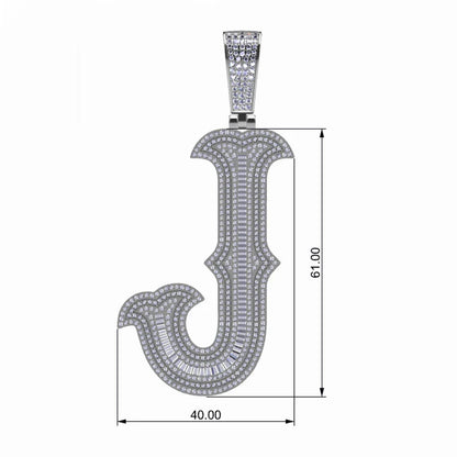 Moissanite Bosox A-Z Letter Pendant