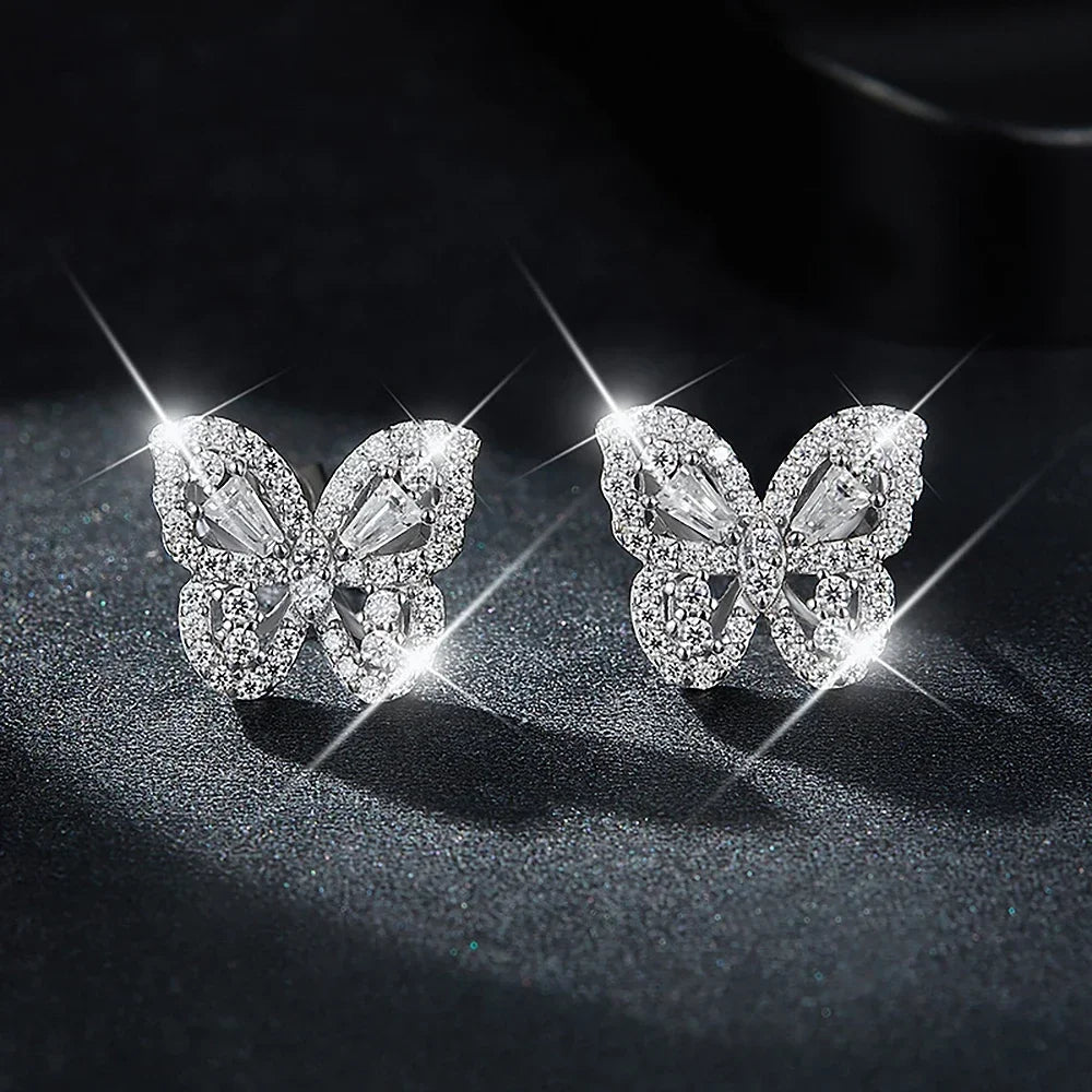 Butterfly Diamond Stud Earrings