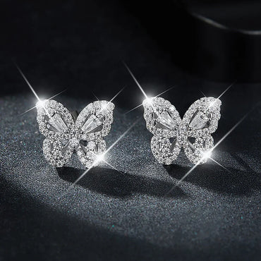 Butterfly Diamond Stud Earrings