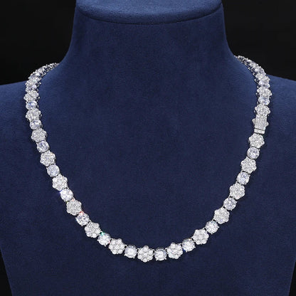S925 Moissanite Flower Round Cut Diamond Bracelet