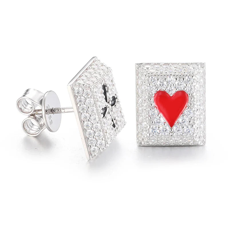 S925 Moissanite Poker Studs Earrings