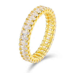 S925 Moissanite Oval Cut Eternity Band Ring